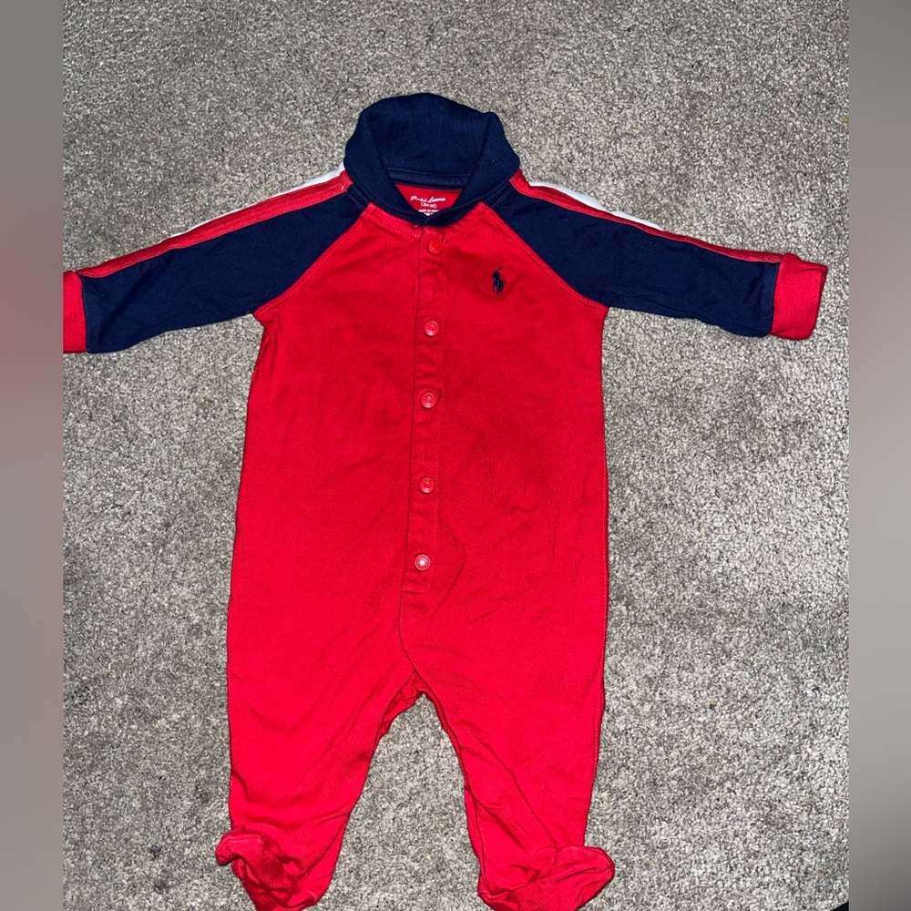 Ralph Lauren red long sleeve onesie SIZE:3month